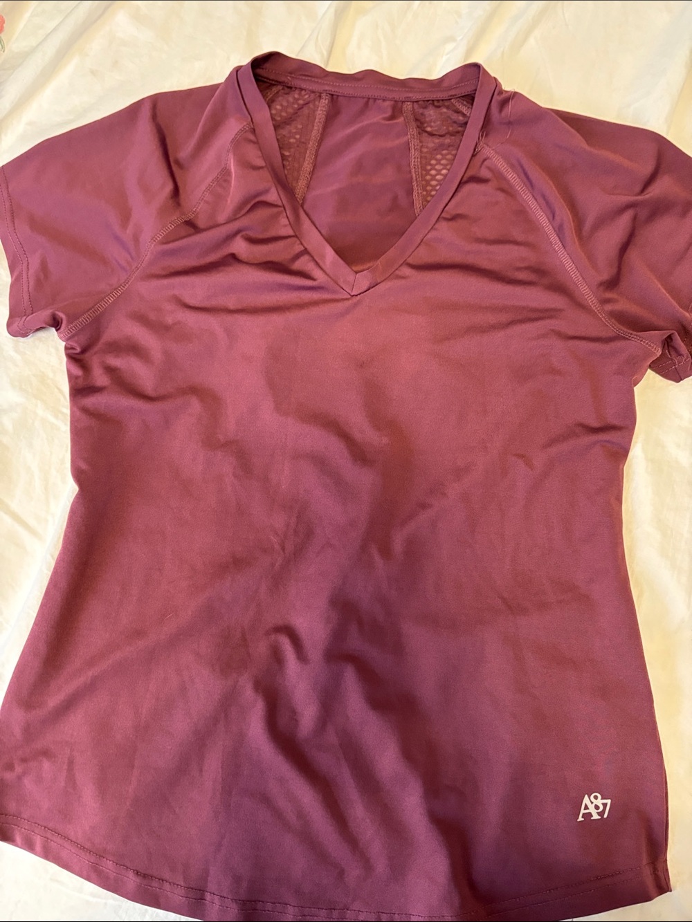 Aeropostale Women’s V-Neck Short Sleeve Tee in Plum